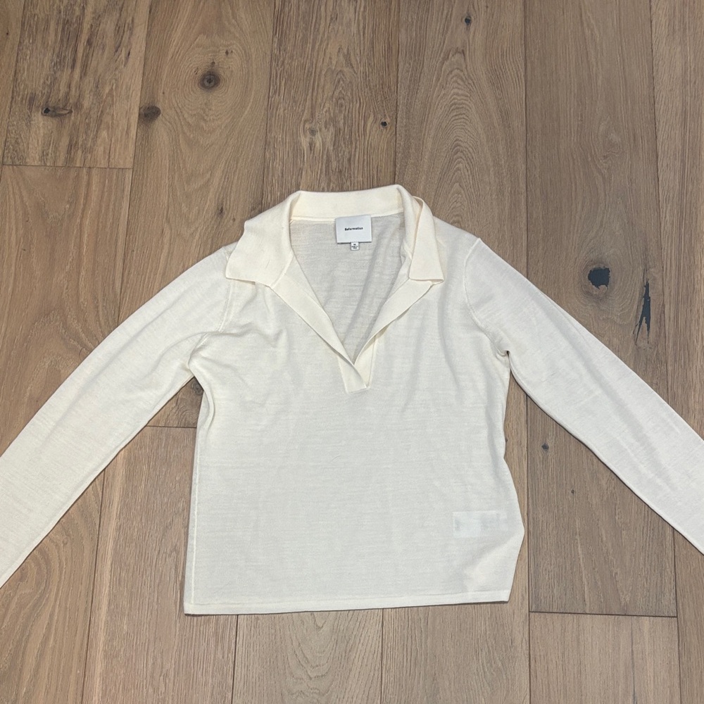 Reformation Cream Collared Sweater